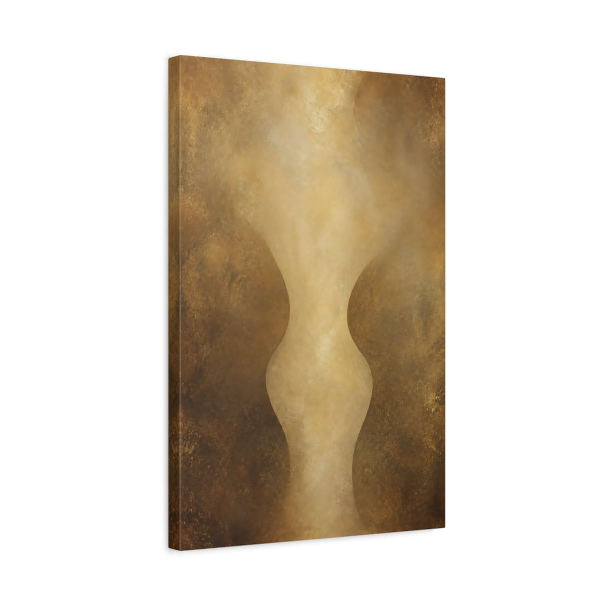 Side Mockup 3. Golden Vase Silhouette shown as canvas print