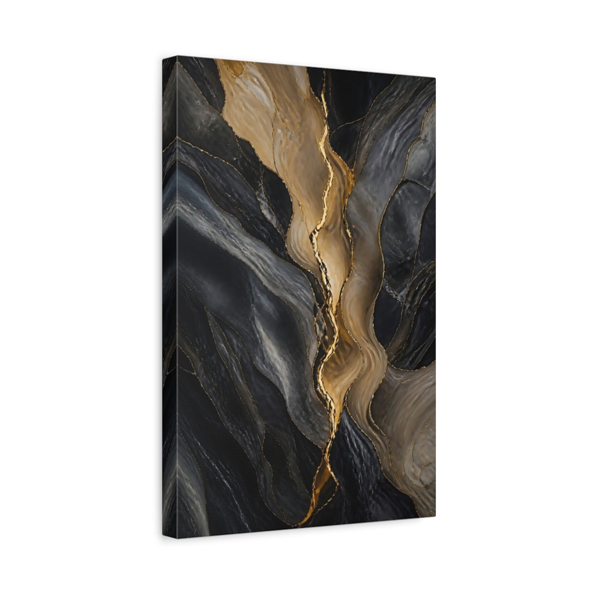 Side Mockup 4. Golden Vein Marble shown as canvas print
