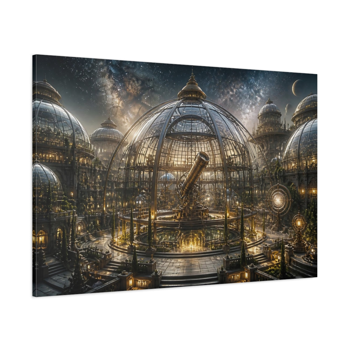 Side Mockup 1. Grand Glass Observatory shown as canvas print