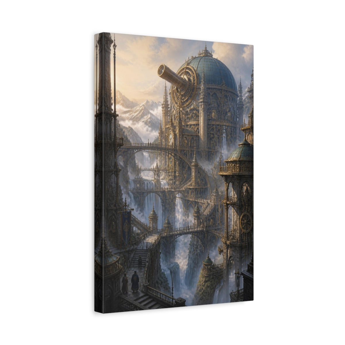 Side Mockup 4. Grand Mechanical Observatory shown as canvas print