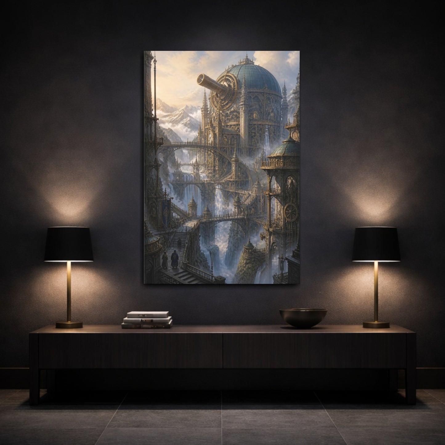 Mockup 3. Grand Mechanical Observatory shown as canvas print
