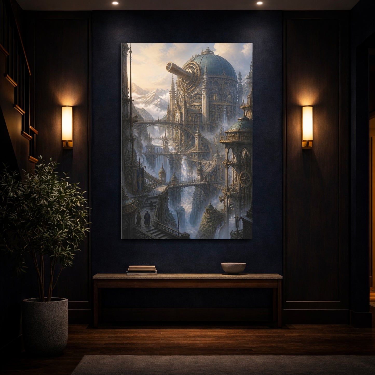 Mockup 4. Grand Mechanical Observatory shown as canvas print