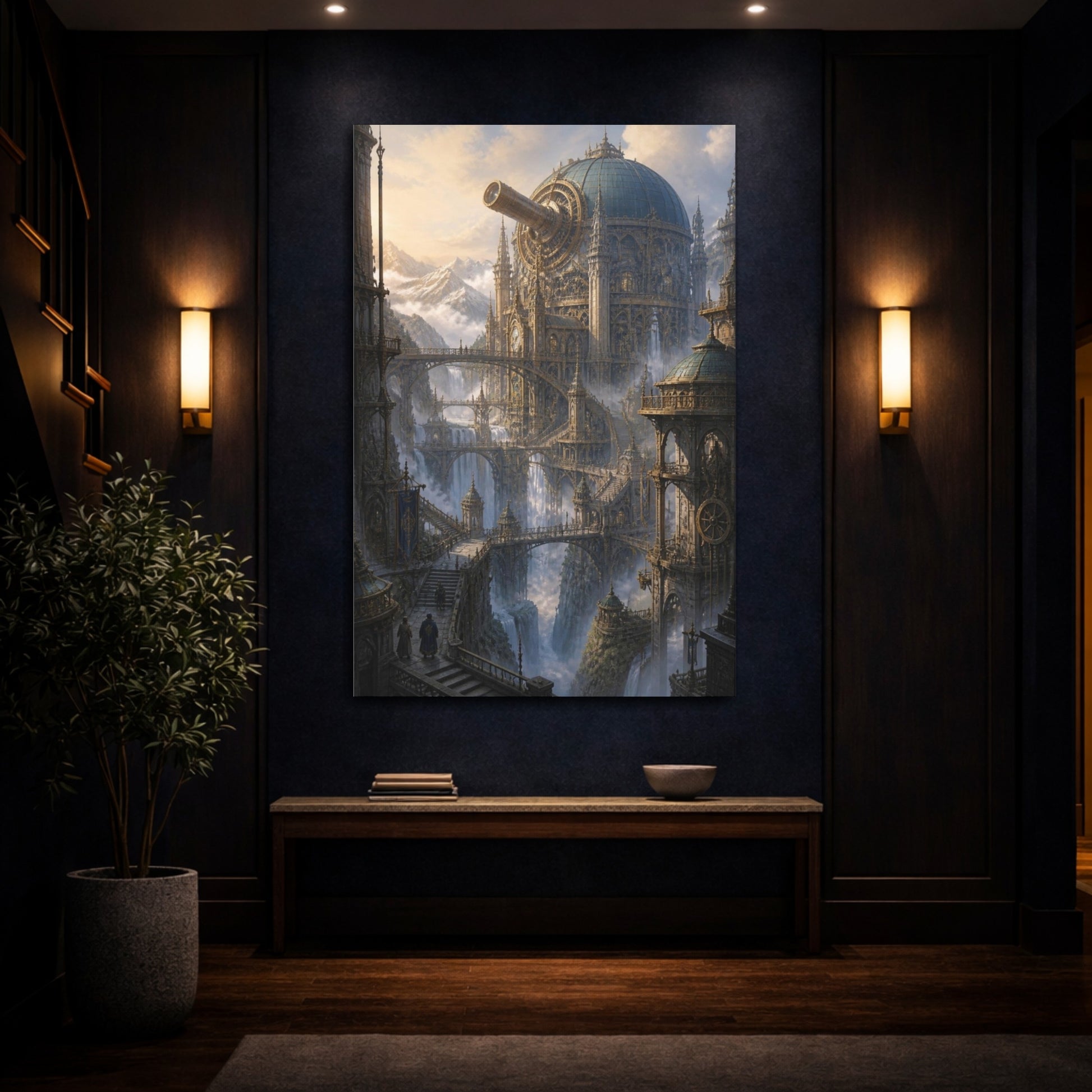 Mockup 4. Grand Mechanical Observatory shown as canvas print