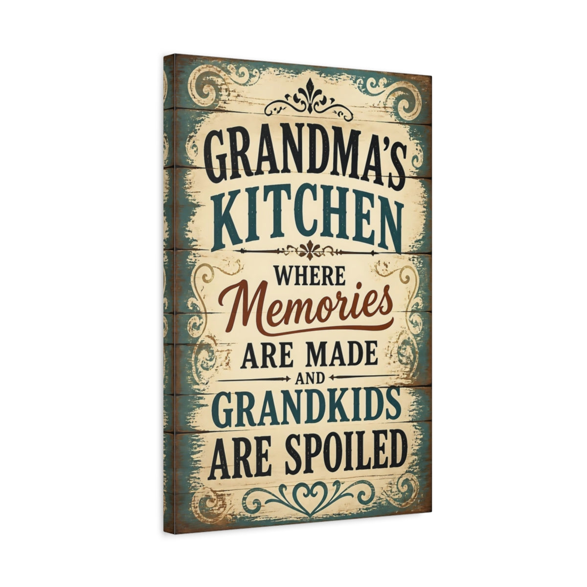 Side Mockup 3. Grandma S Kitchen Memories shown as canvas print