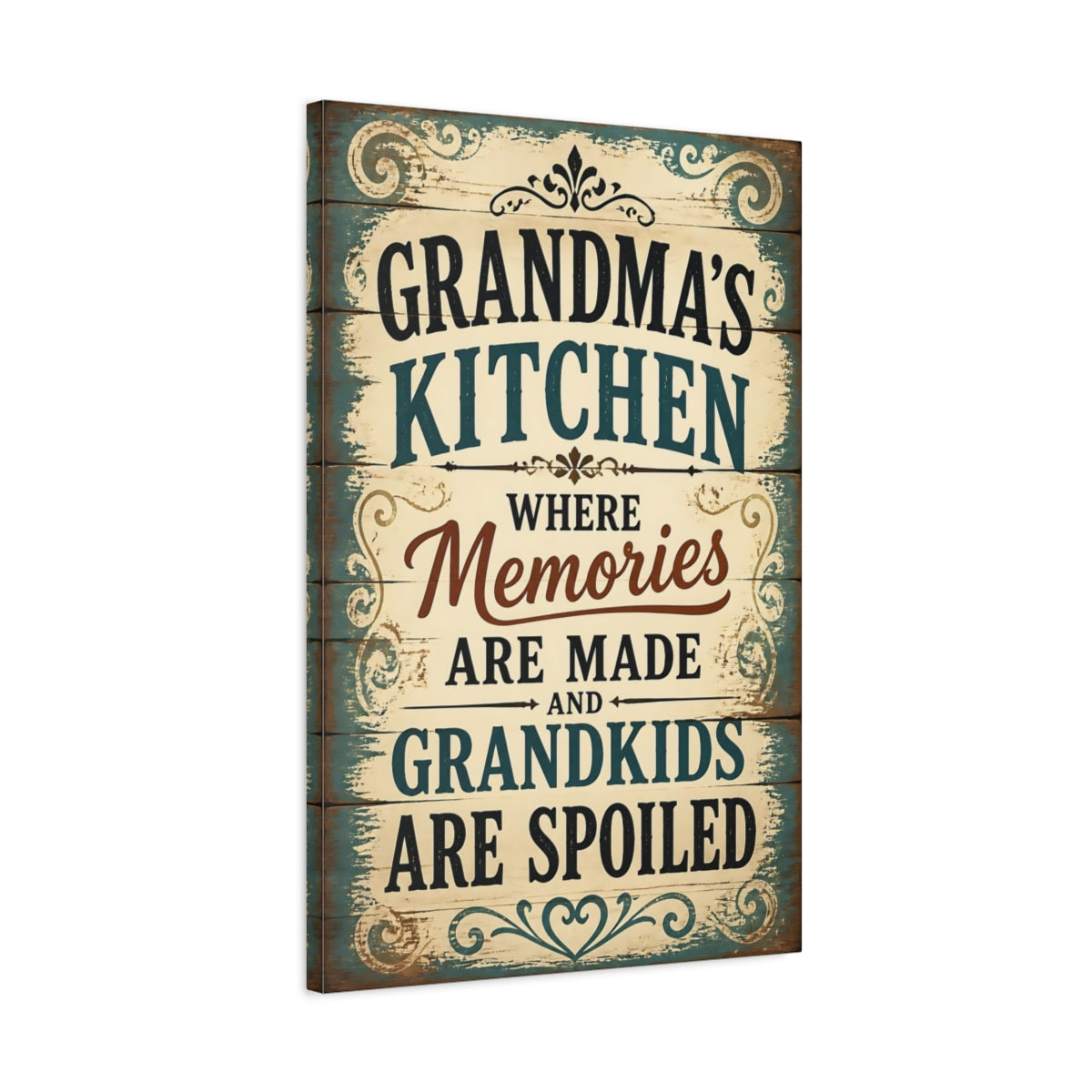 Side Mockup 2. Grandma S Kitchen Memories shown as canvas print