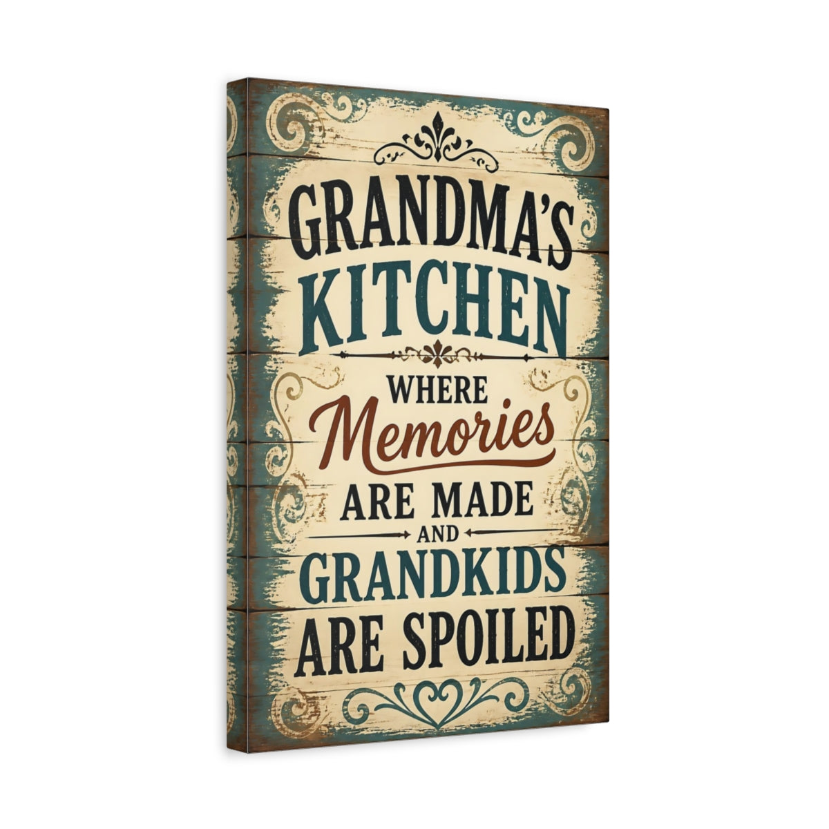 Side Mockup 4. Grandma S Kitchen Memories shown as canvas print