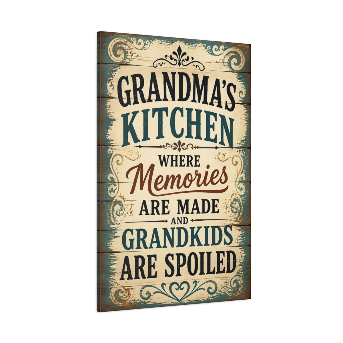 Side Mockup 1. Grandma S Kitchen Memories shown as canvas print
