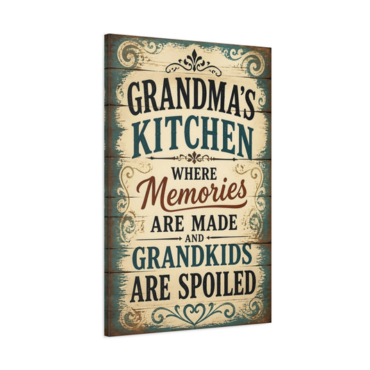 Main Mockup. Grandma S Kitchen Memories shown as canvas print