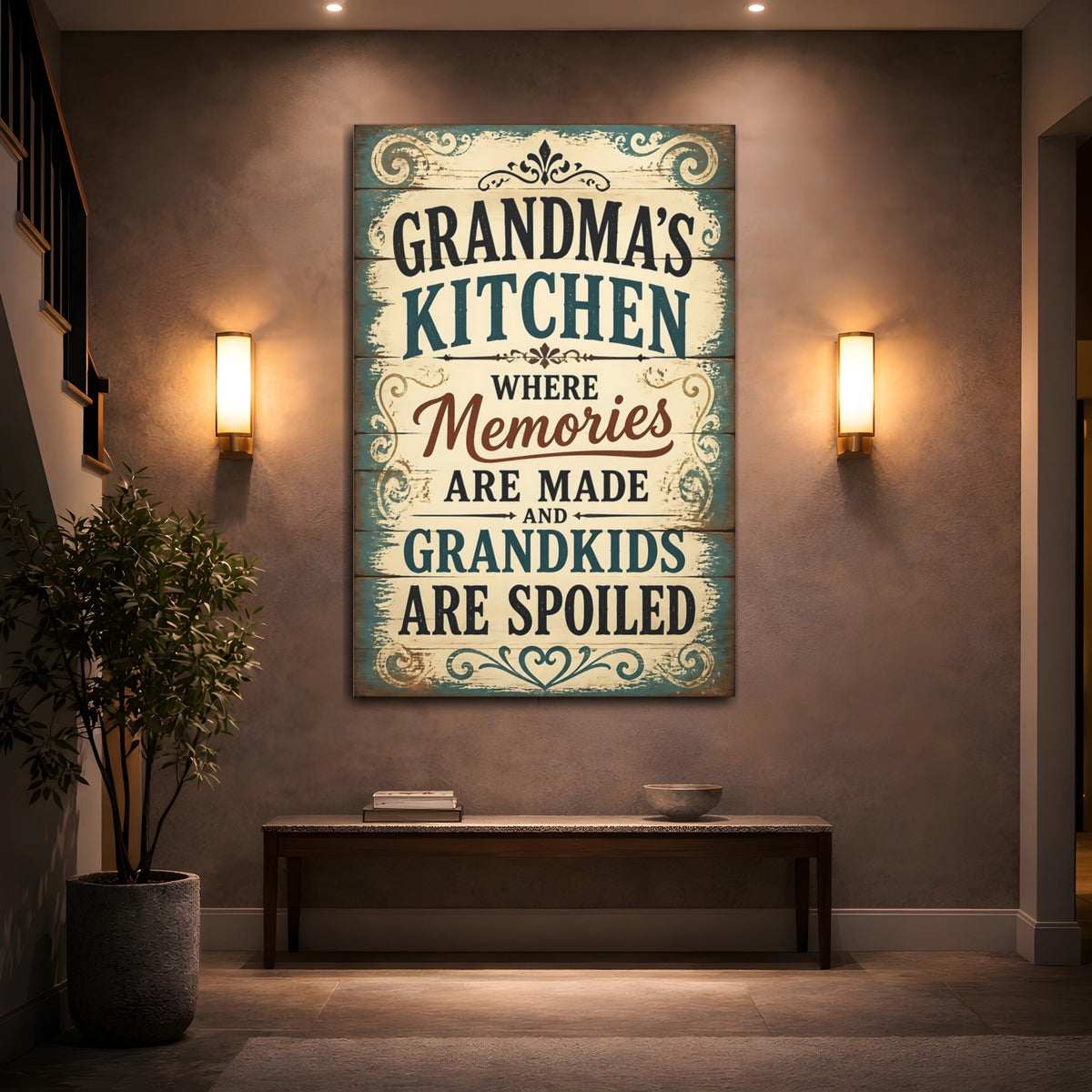 Mockup 2. Grandma S Kitchen Memories shown as canvas print