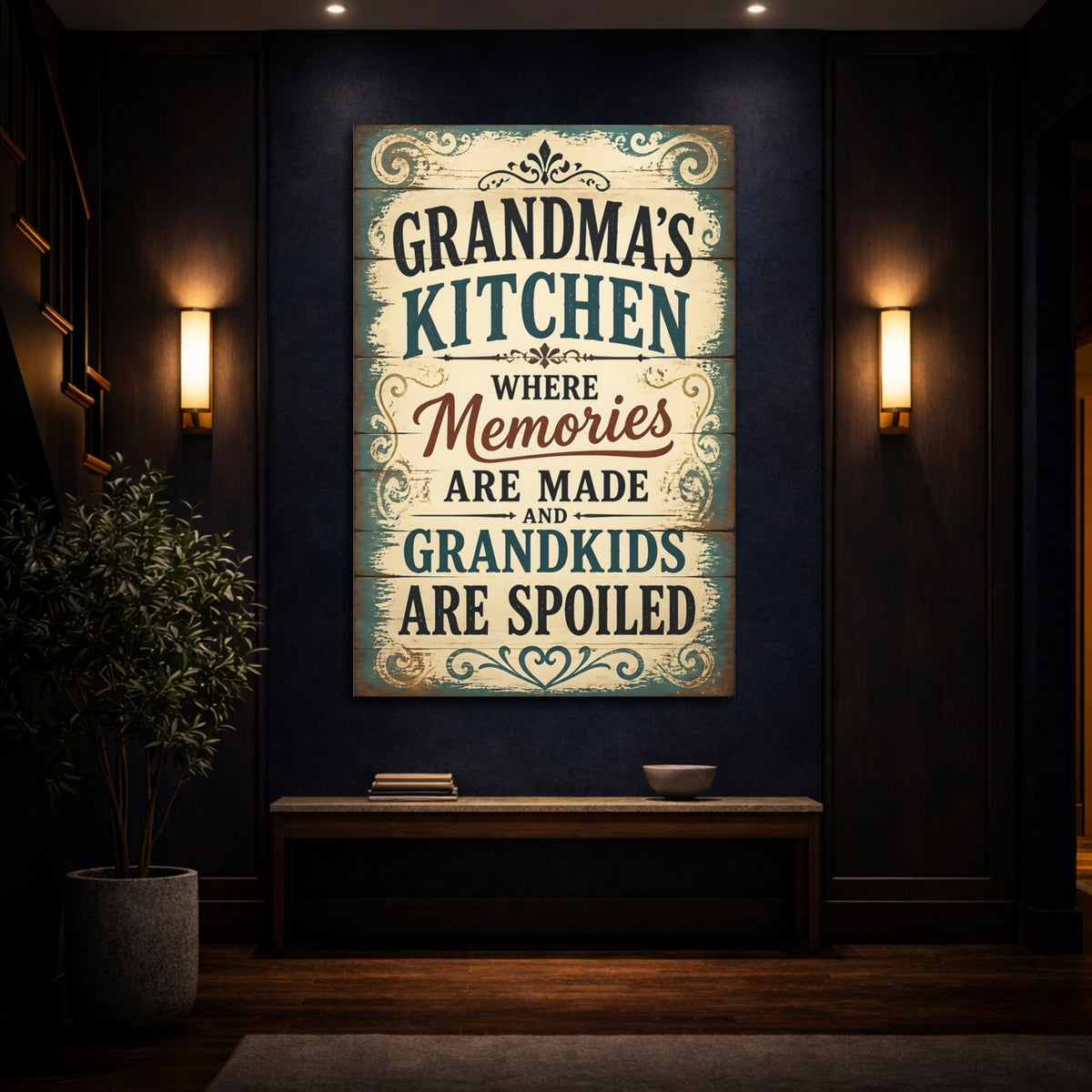 Mockup 4. Grandma S Kitchen Memories shown as canvas print