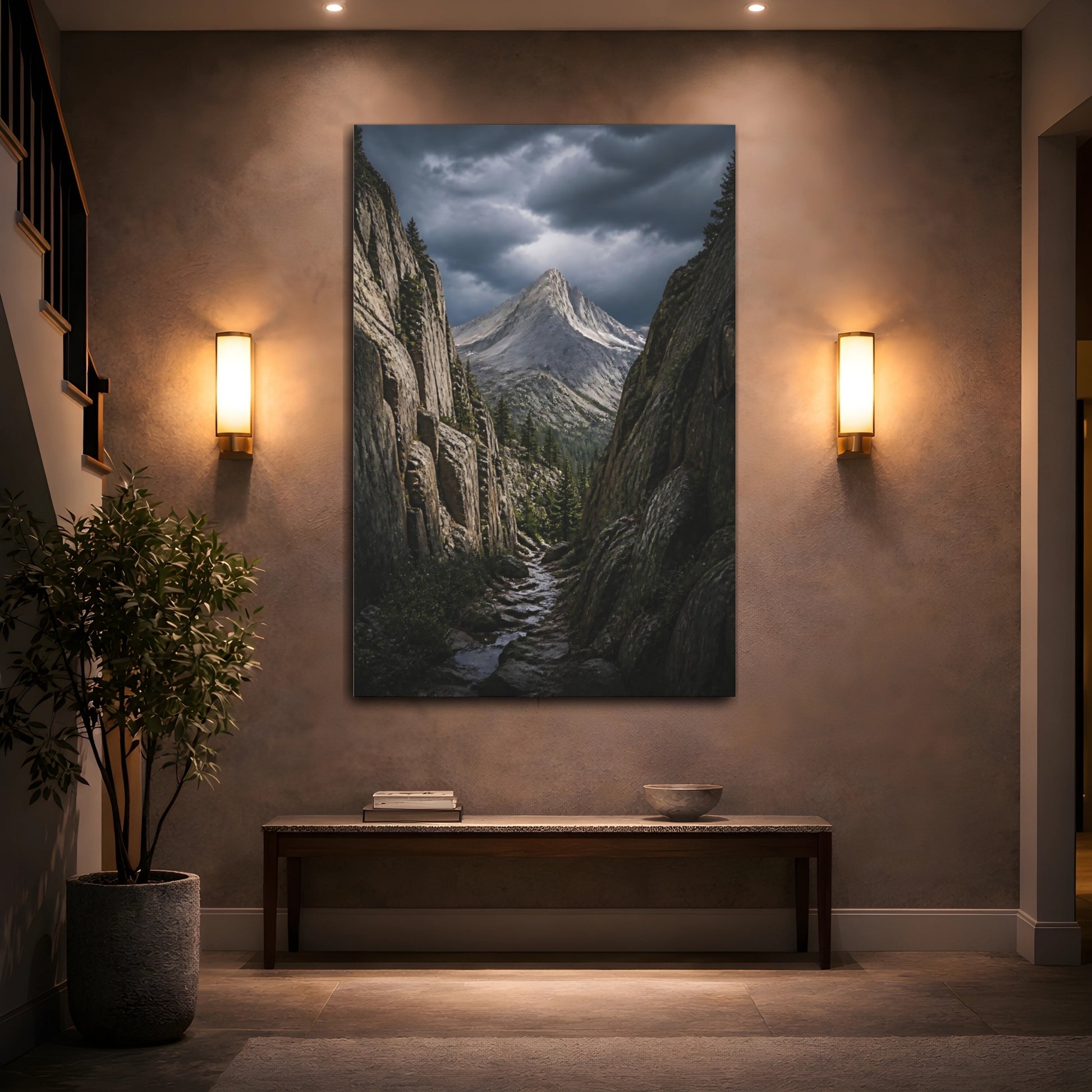 Mockup 2. Granite Peak Landscape shown as canvas print