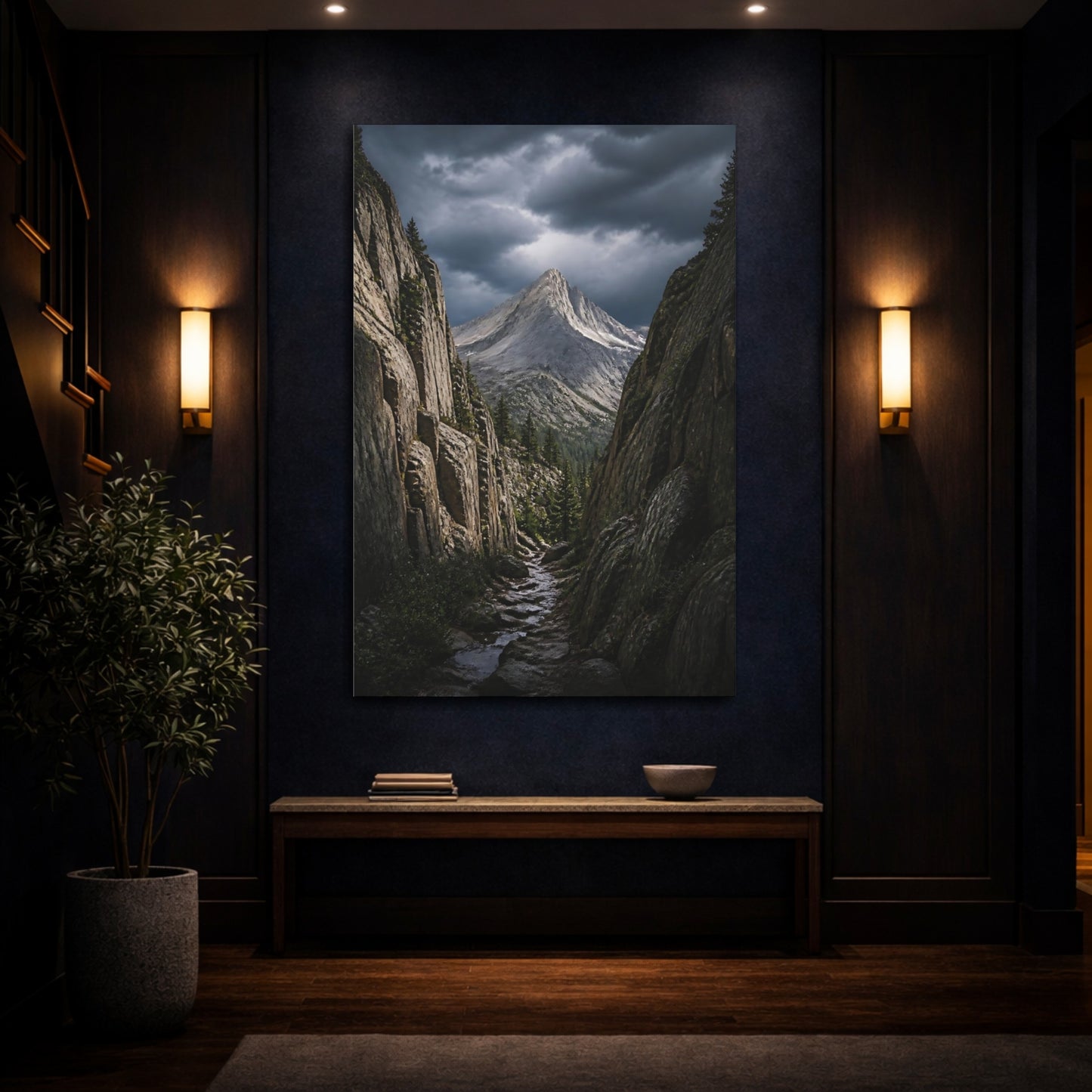 Mockup 4. Granite Peak Landscape shown as canvas print