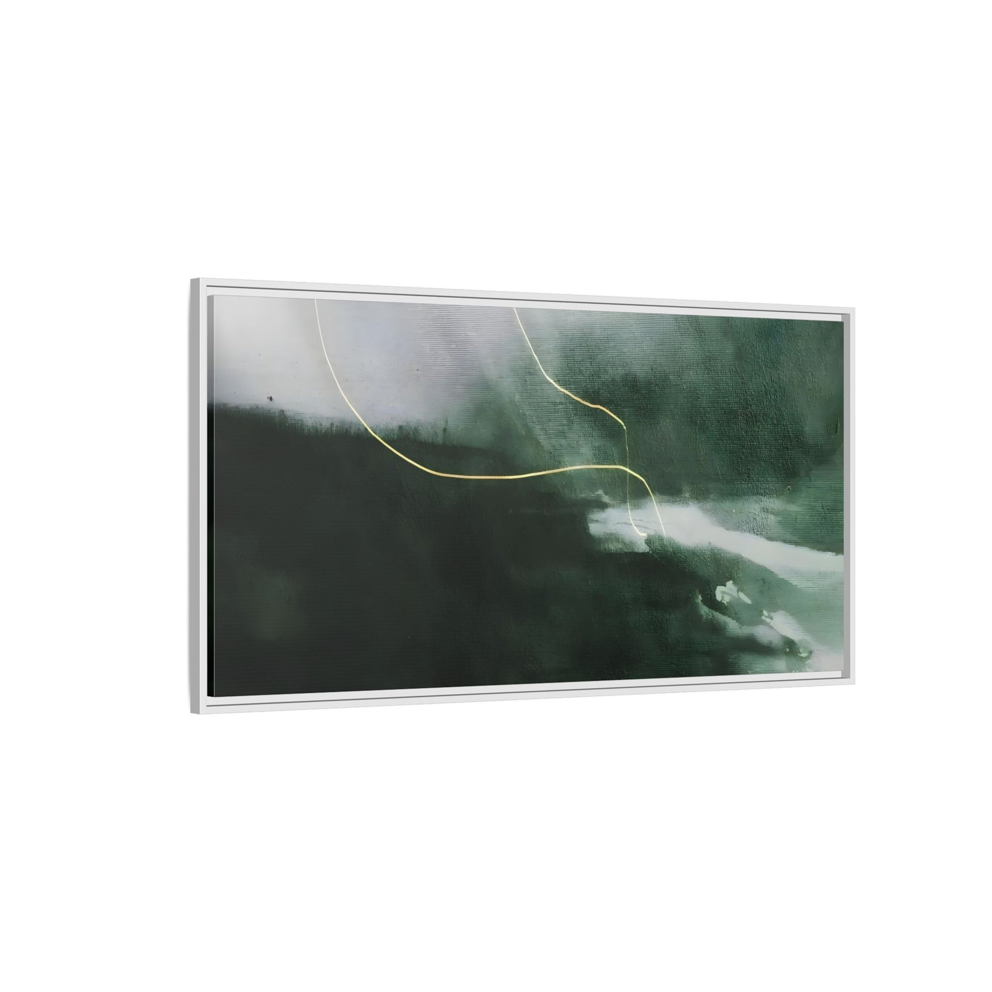 Green Abstract Canvas Wall Art - Large Modern Framed Canvas Print - YesArtYes