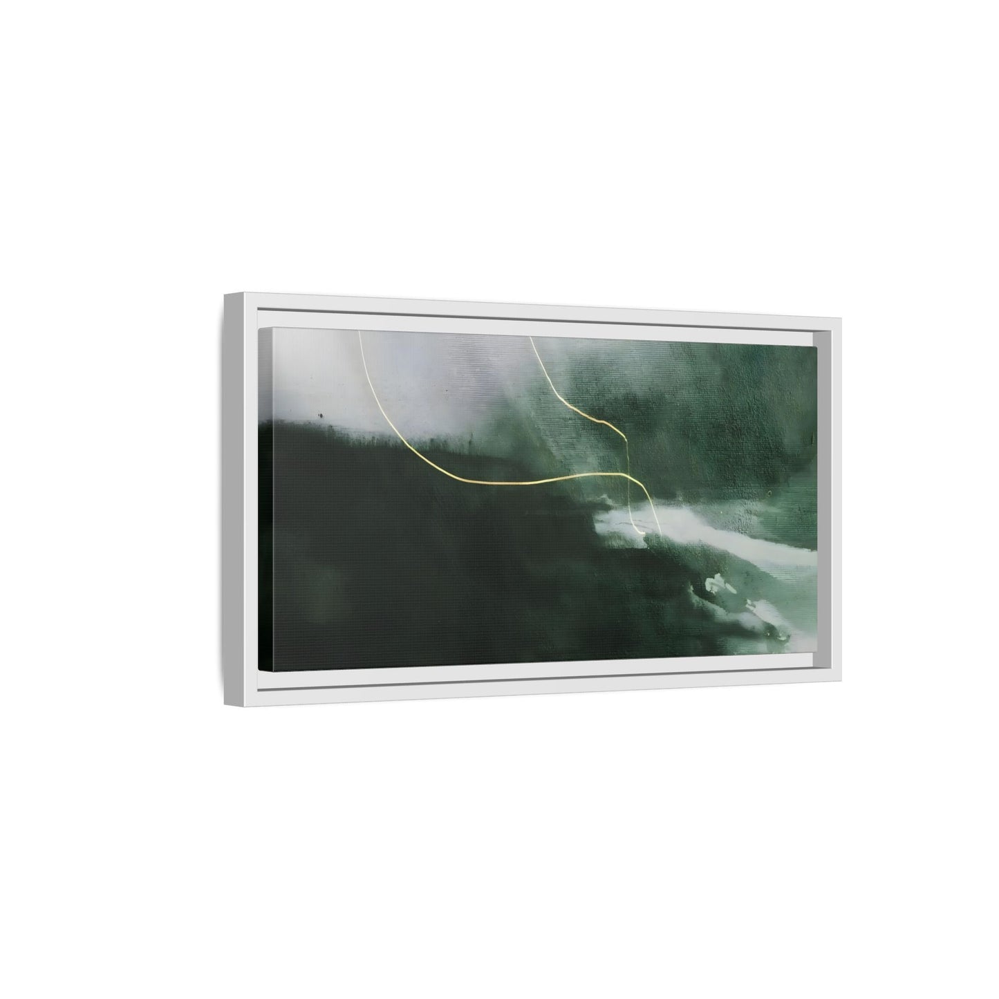 Green Abstract Canvas Wall Art - Large Modern Framed Canvas Print - YesArtYes