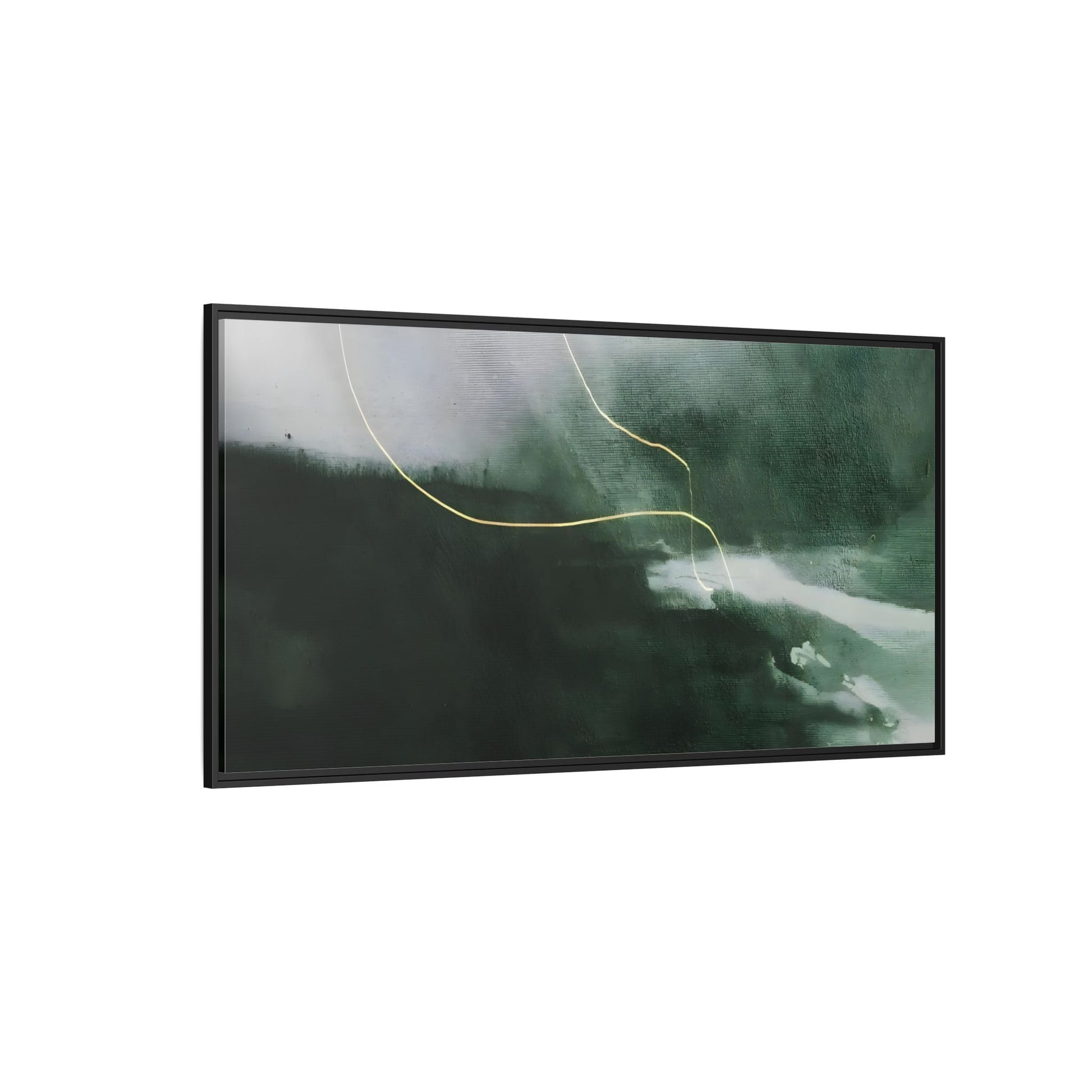 Green Abstract Canvas Wall Art - Large Modern Framed Canvas Print - YesArtYes