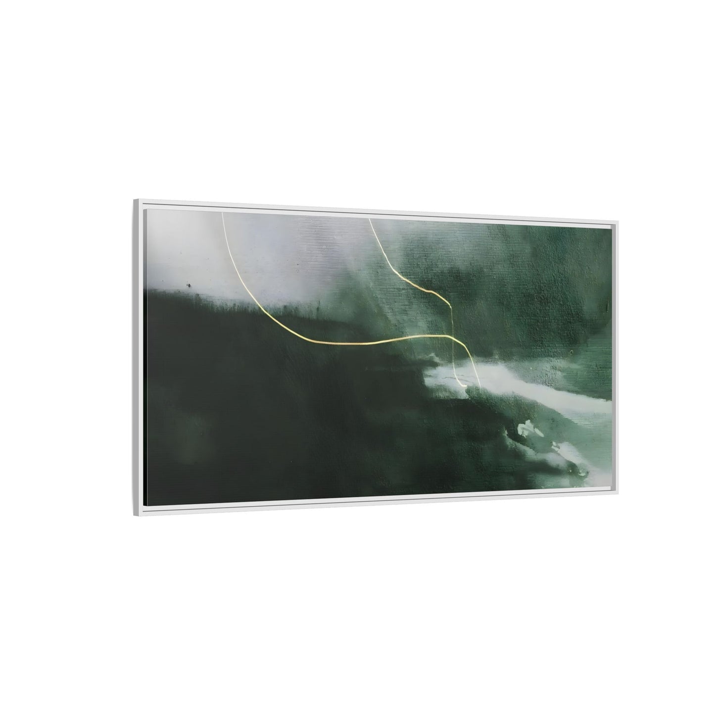 Green Abstract Canvas Wall Art - Large Modern Framed Canvas Print - YesArtYes