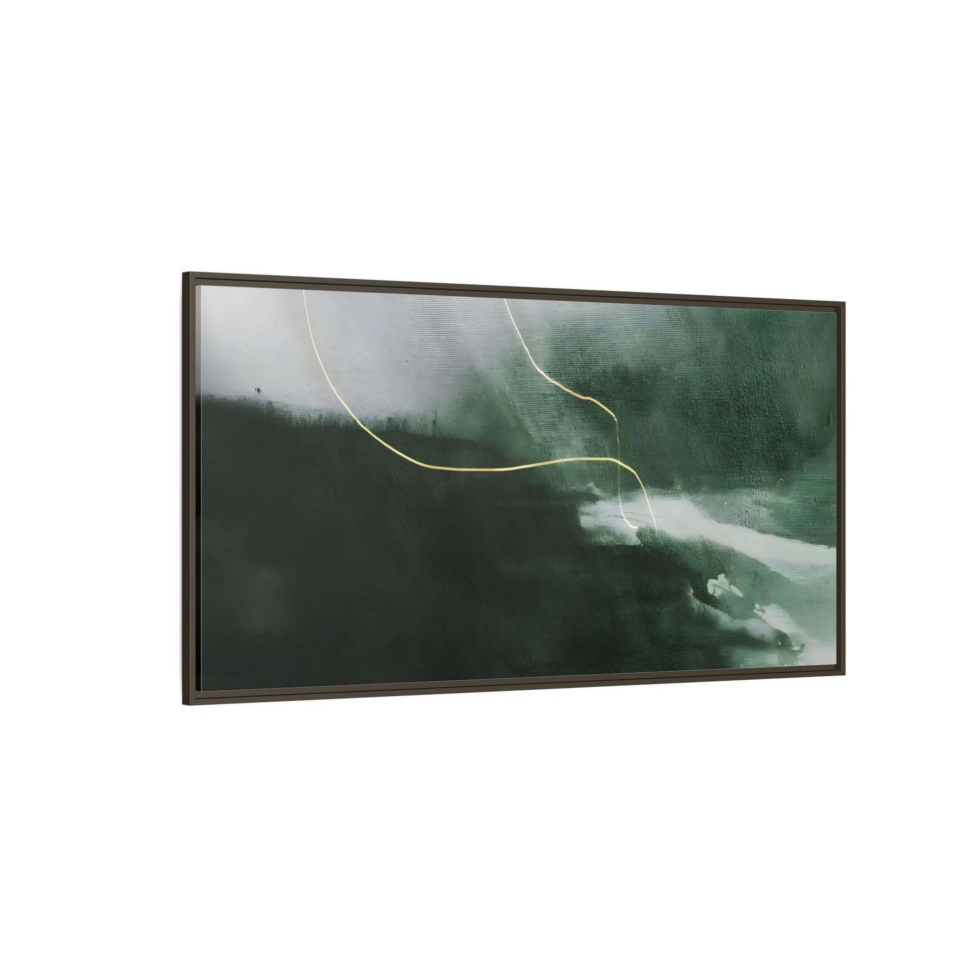 Green Abstract Canvas Wall Art - Large Modern Framed Canvas Print - YesArtYes