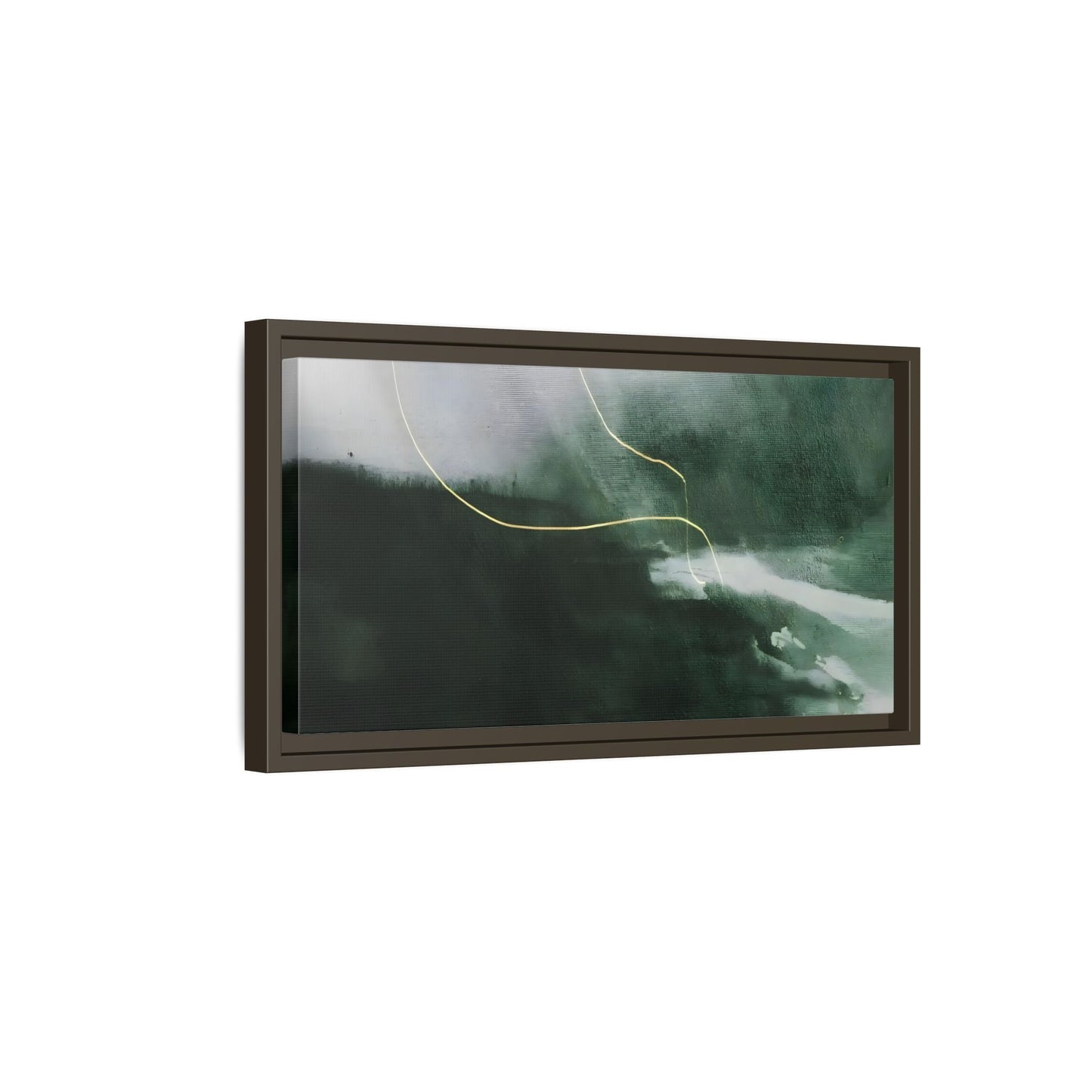 Green Abstract Canvas Wall Art - Large Modern Framed Canvas Print - YesArtYes