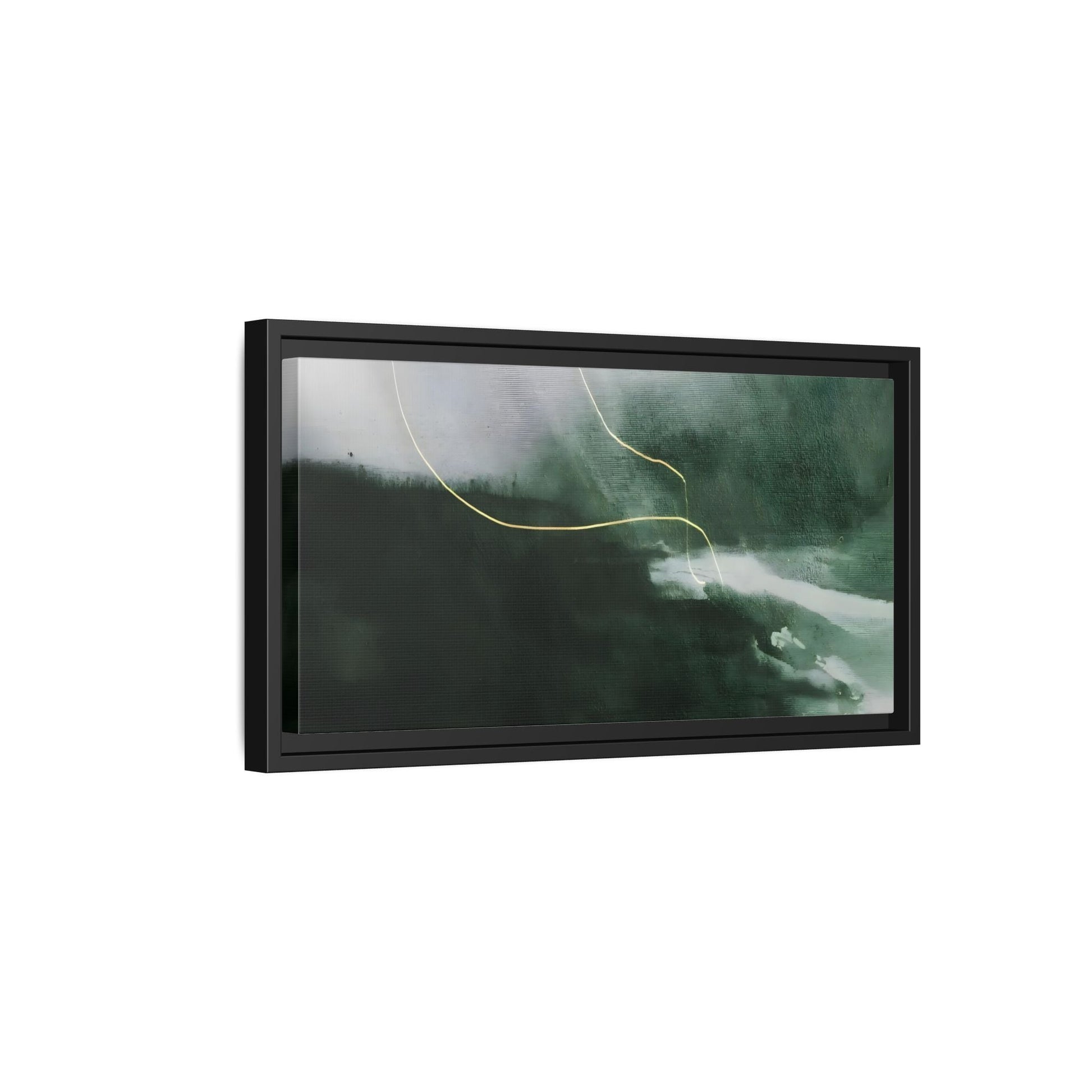 Green Abstract Canvas Wall Art - Large Modern Framed Canvas Print - YesArtYes
