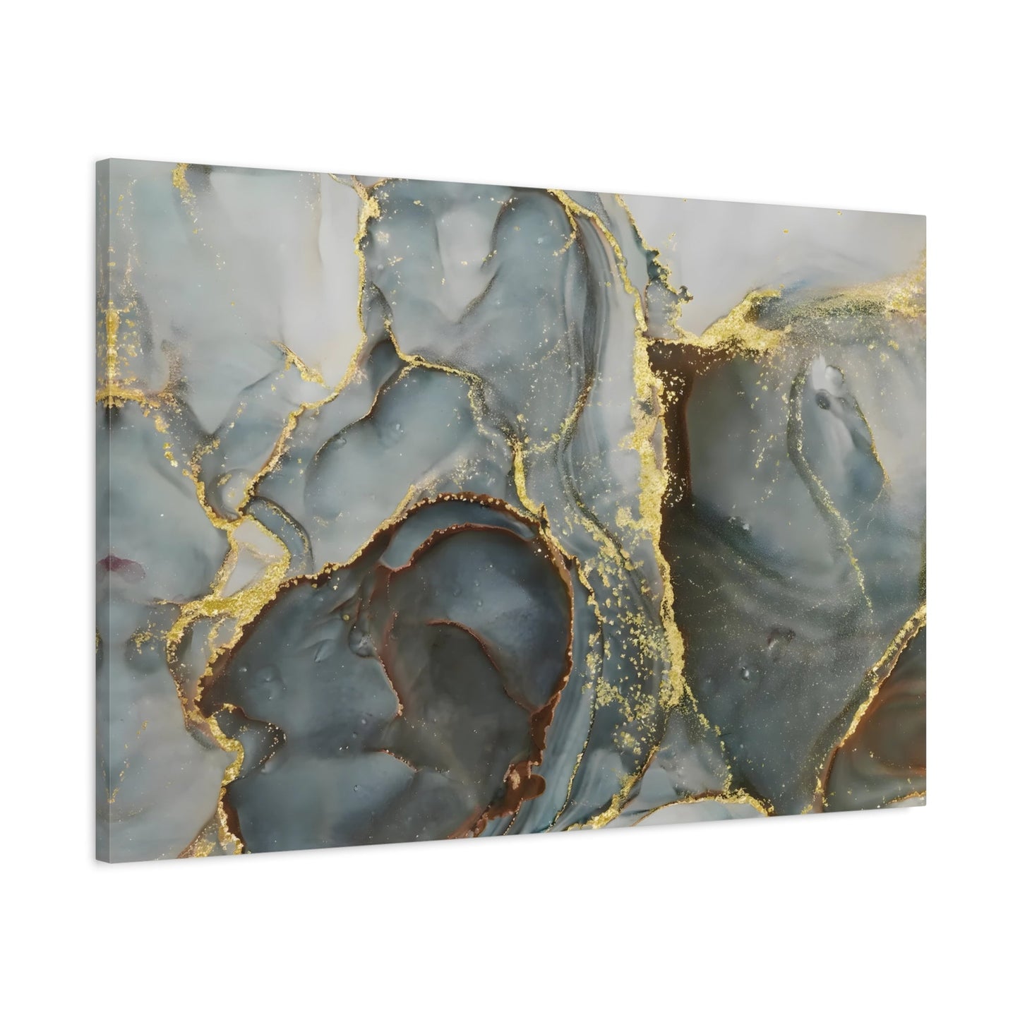 Green Gold Marble Fashion Wall Art Canvas Print - Modern Abstract Home Decor