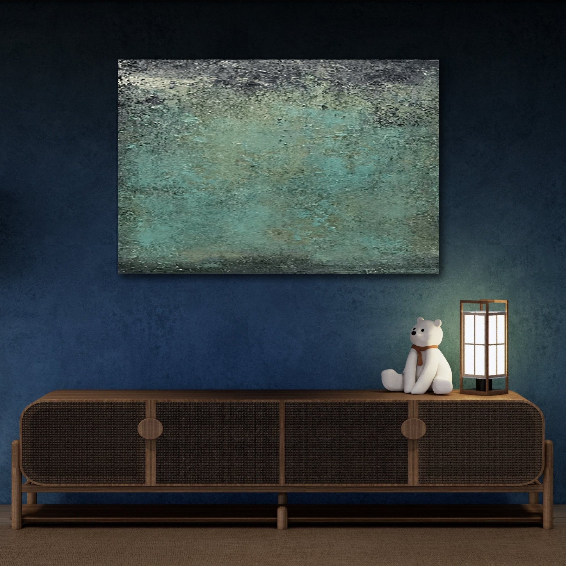 Green Minimalism Canvas Print - Large Abstract Wall art - YesArtYes