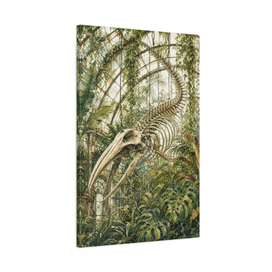 Greenhouse Whale Skeleton Canvas Print – Living Room, Above Couch - YesArtYes