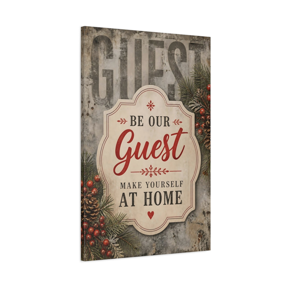 Main Mockup. Guest Quote Welcome Sign shown as canvas print