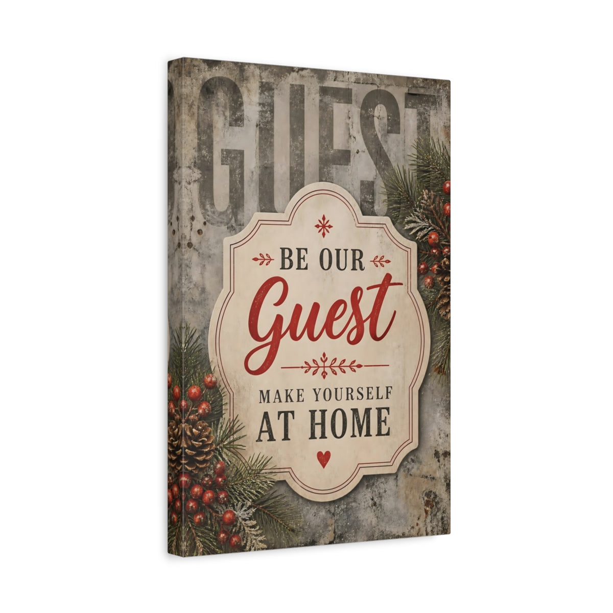Side Mockup 4. Guest Quote Welcome Sign shown as canvas print