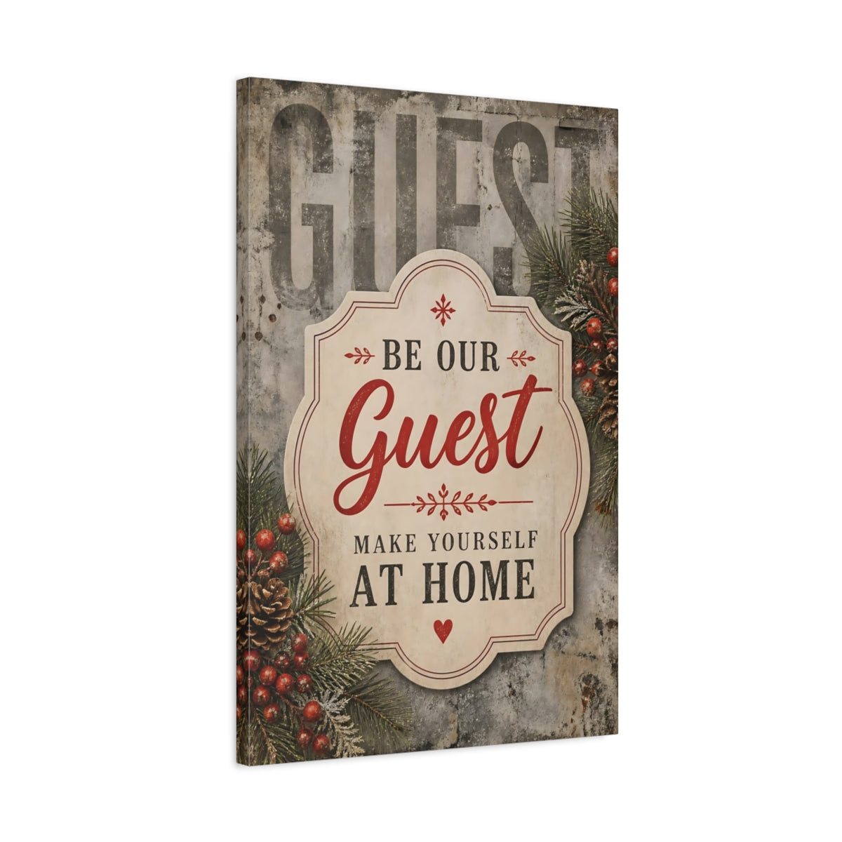 Side Mockup 2. Guest Quote Welcome Sign shown as canvas print