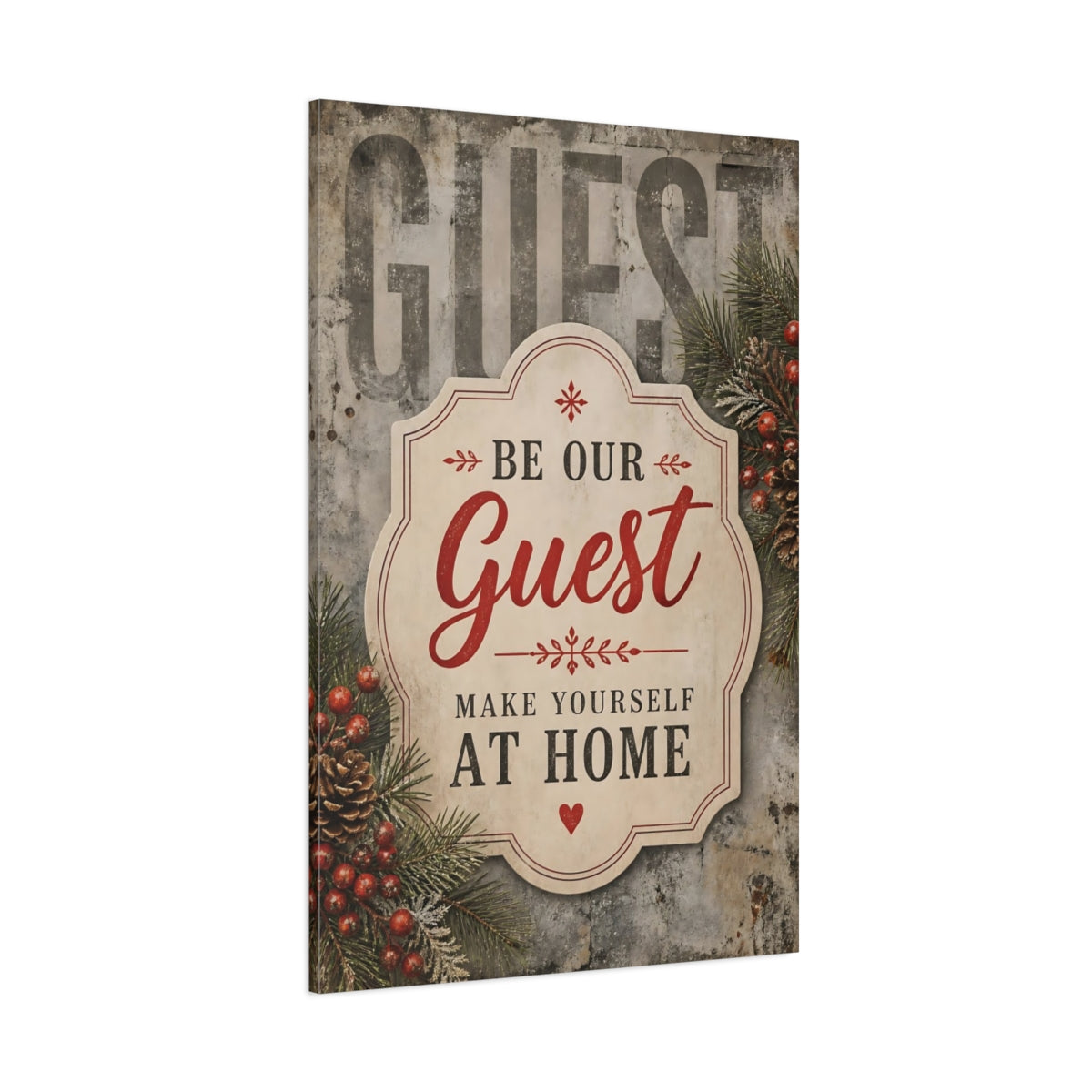 Side Mockup 1. Guest Quote Welcome Sign shown as canvas print