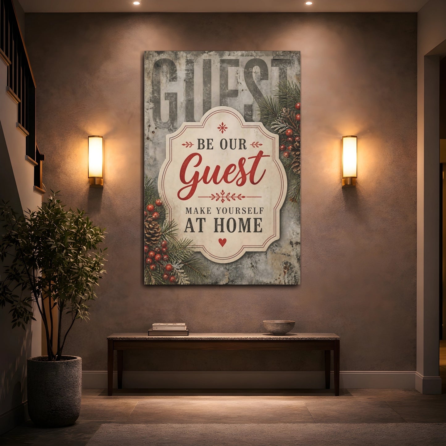 Mockup 2. Guest Quote Welcome Sign shown as canvas print