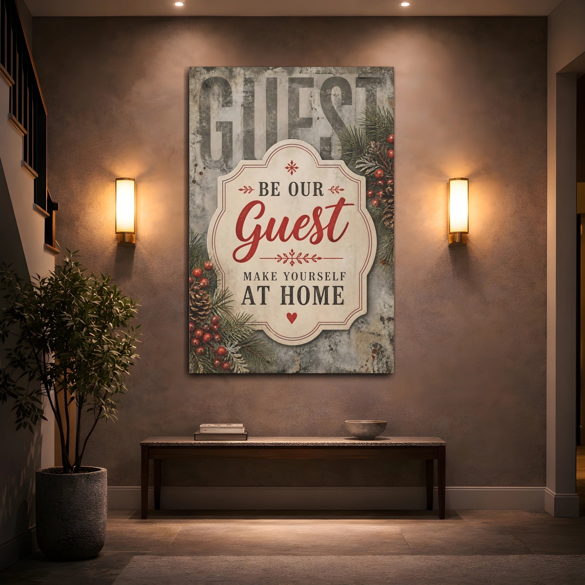 Mockup 2. Guest Quote Welcome Sign shown as canvas print
