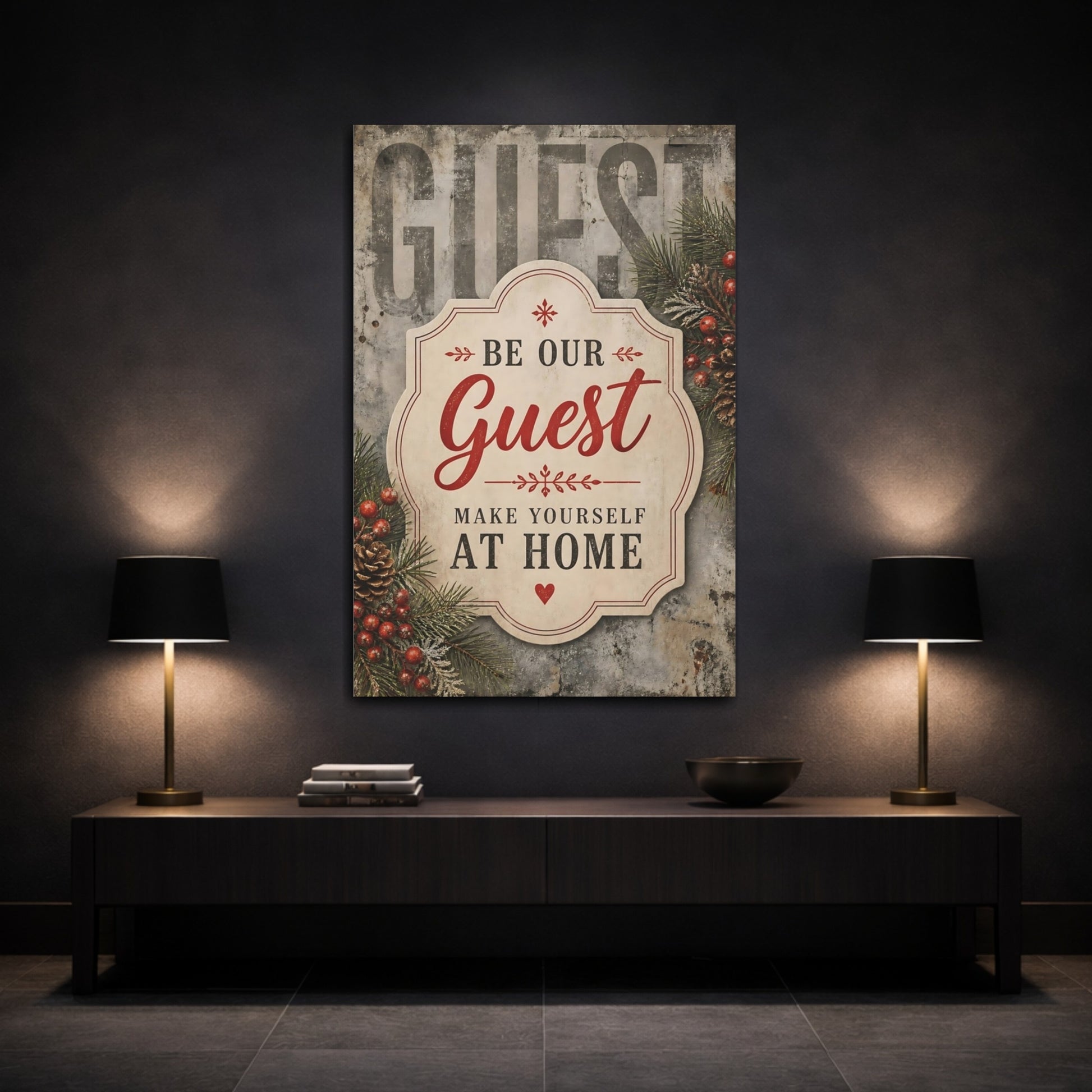 Mockup 3. Guest Quote Welcome Sign shown as canvas print