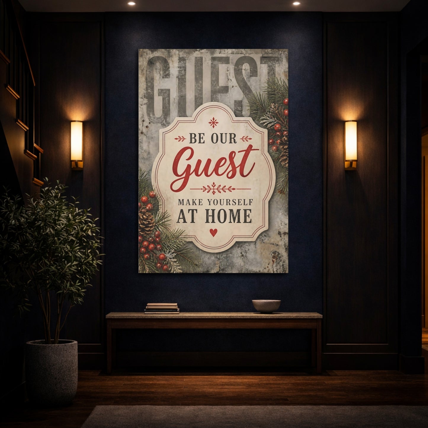 Mockup 4. Guest Quote Welcome Sign shown as canvas print