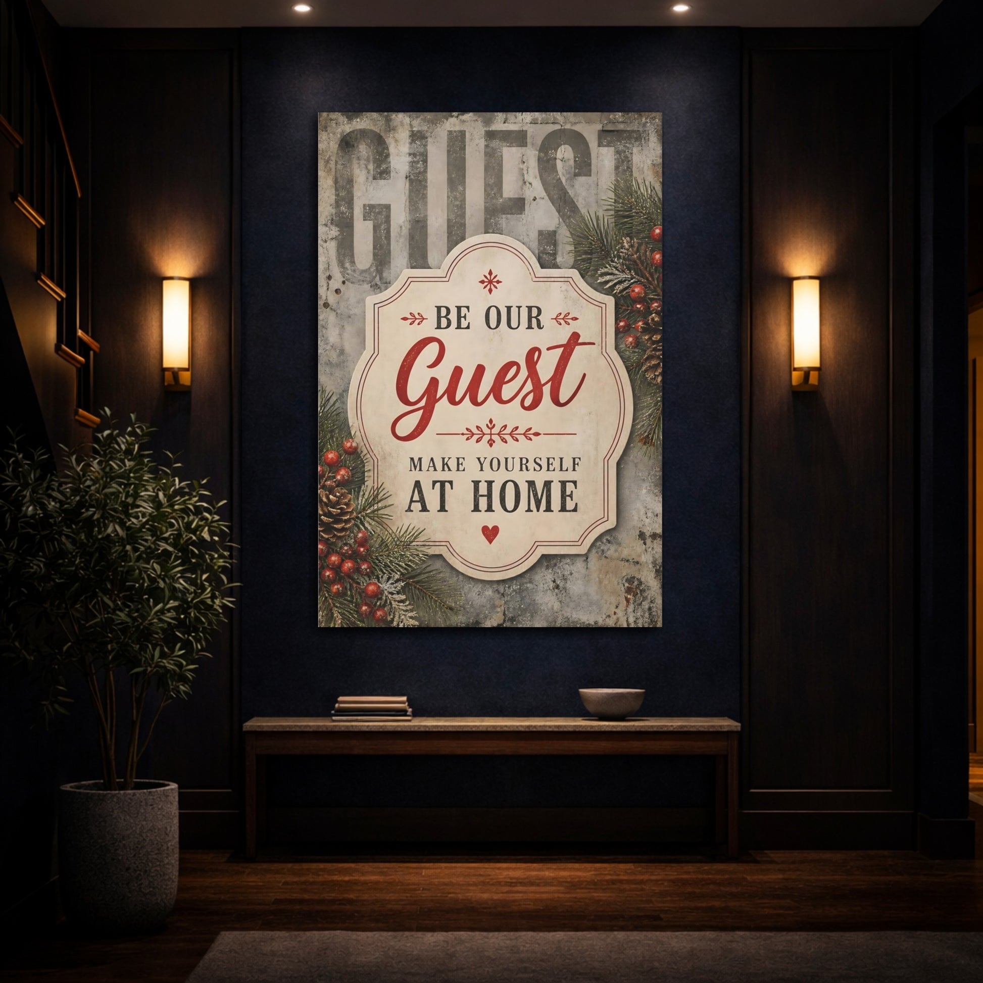 Mockup 4. Guest Quote Welcome Sign shown as canvas print