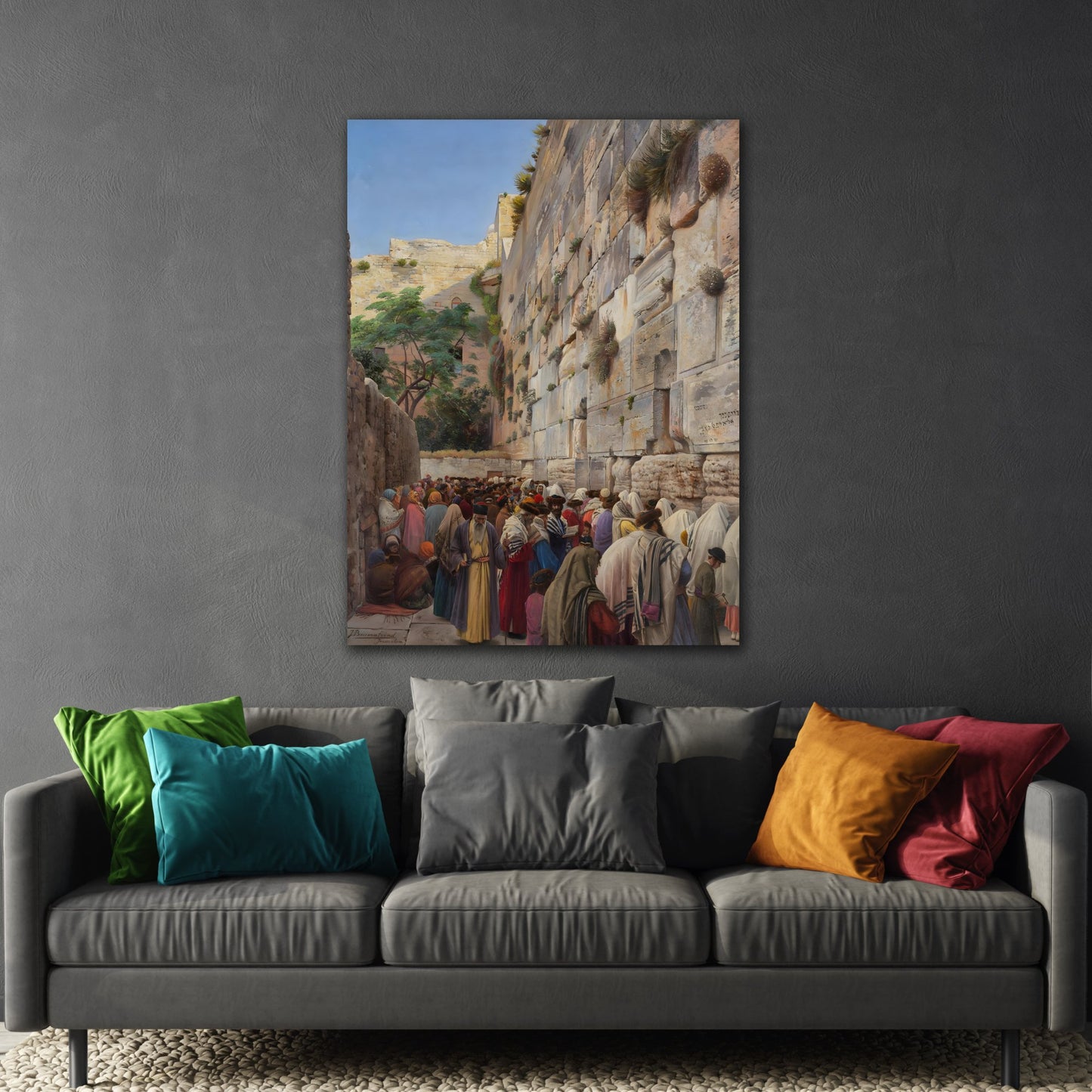 Gustav Bauernfeind Western Wall - Jerusalem Jewish Canvas Wall Art Print