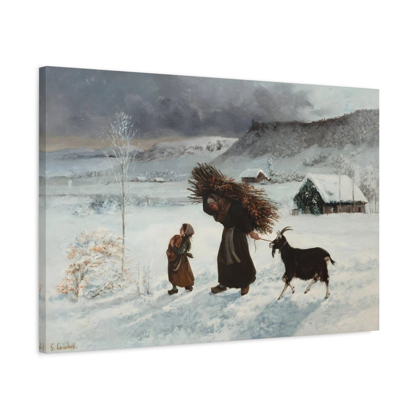 Gustave Courbet Village Poverty - Canvas Wall Art Print Reproduction