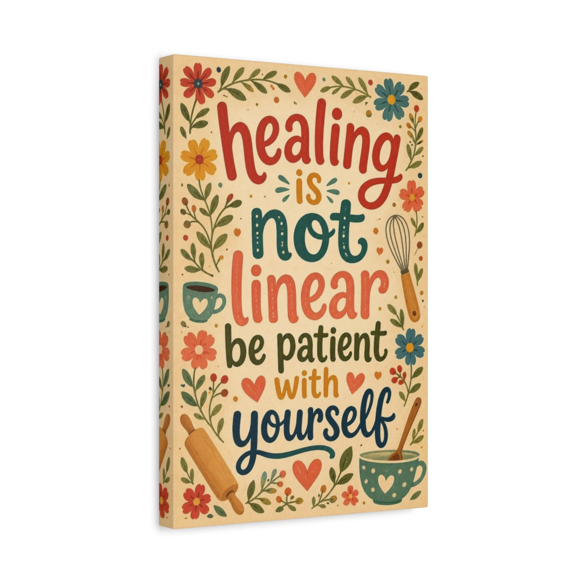 Side Mockup 4. Hand-Lettered Healing Quotes shown as canvas print