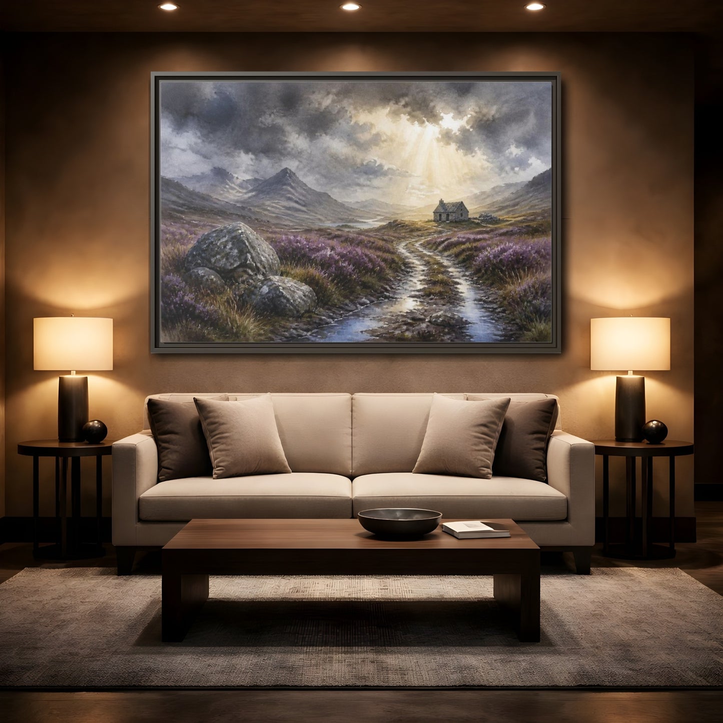 Mockup 2. Heather Bothy Landscape shown as framed canvas print