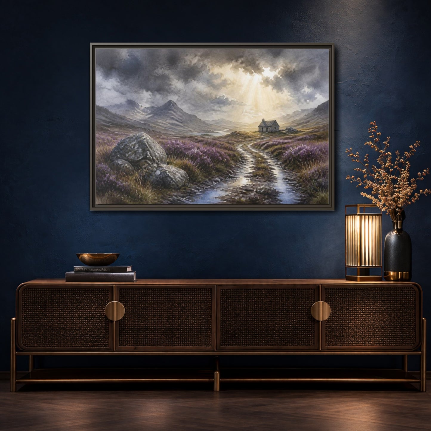 Mockup 4. Heather Bothy Landscape shown as framed canvas print