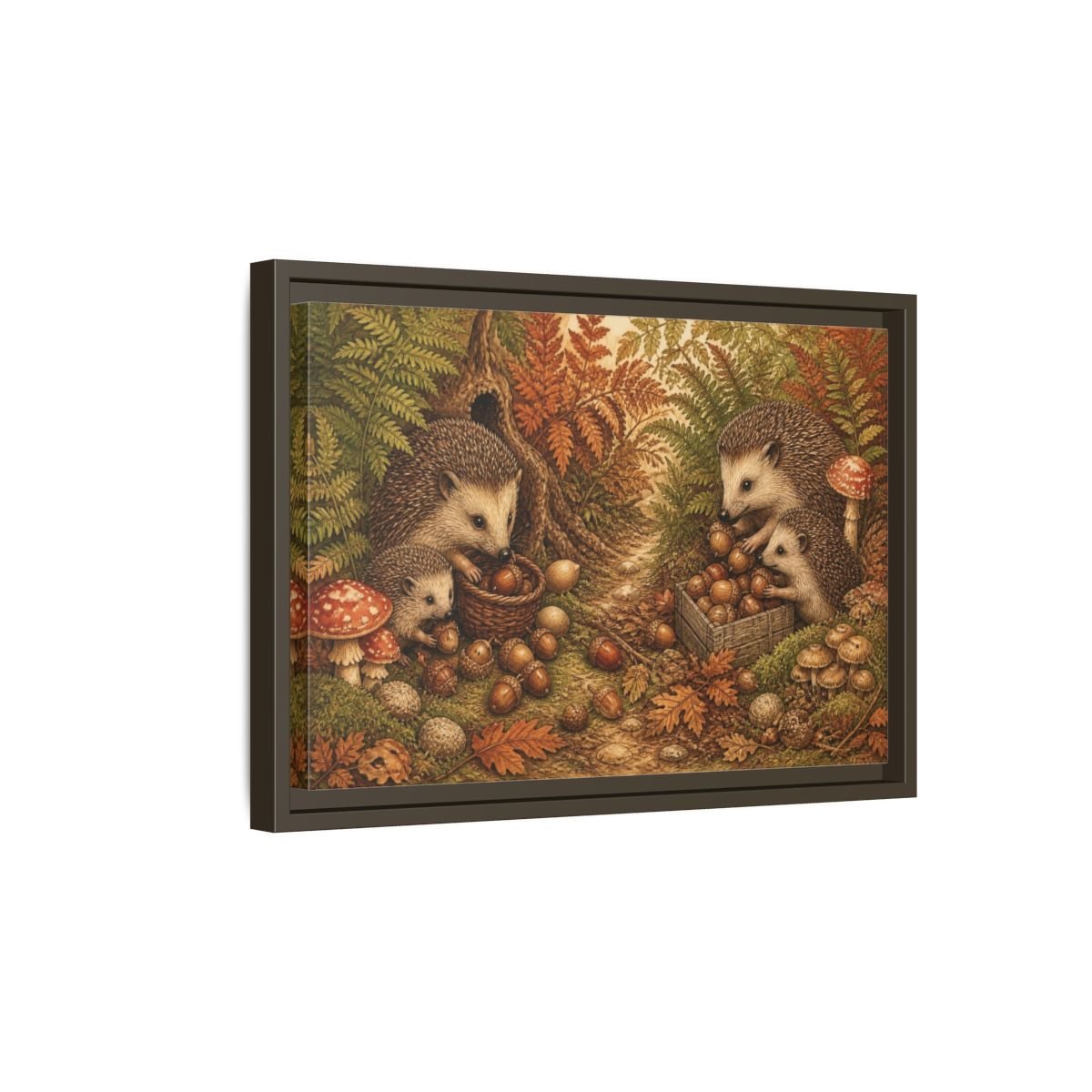 Hedgehogs For Kids Room Framed Canvas Print Wall Art – Decor, Feature - YesArtYes