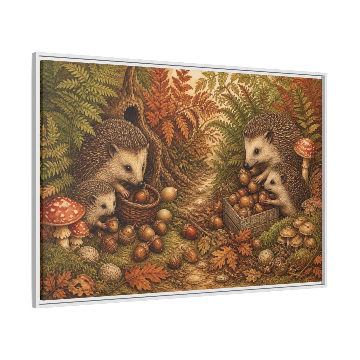 Hedgehogs For Kids Room Framed Canvas Print Wall Art – Decor, Feature - YesArtYes