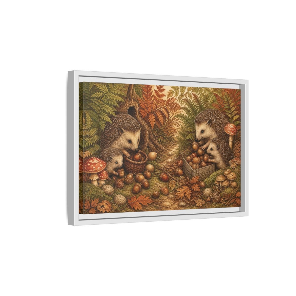 Hedgehogs For Kids Room Framed Canvas Print Wall Art – Decor, Feature - YesArtYes