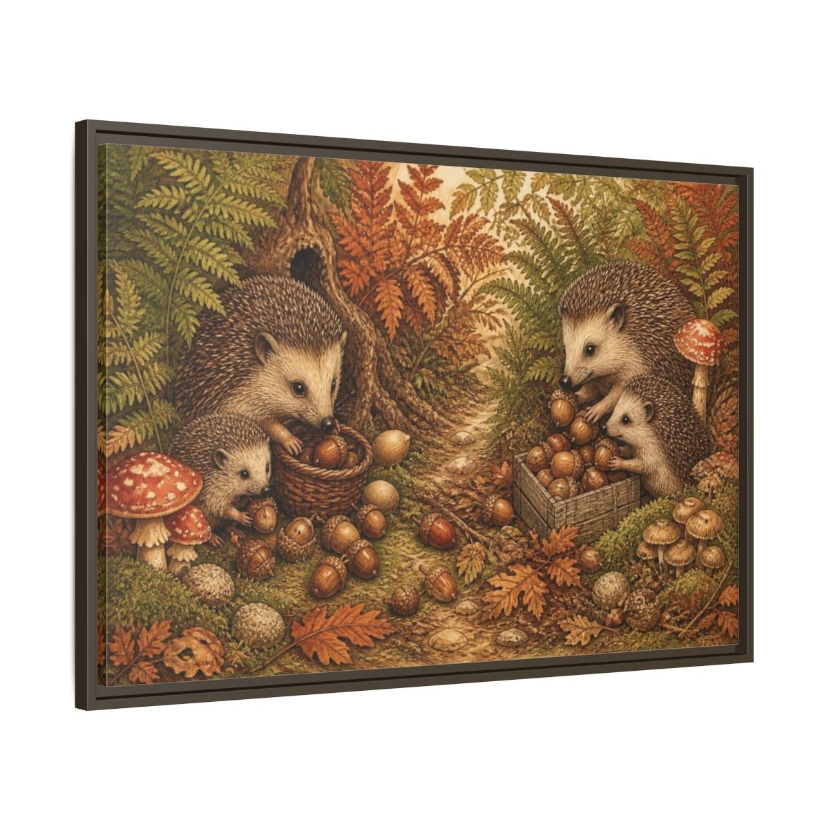Hedgehogs For Kids Room Framed Canvas Print Wall Art – Decor, Feature - YesArtYes