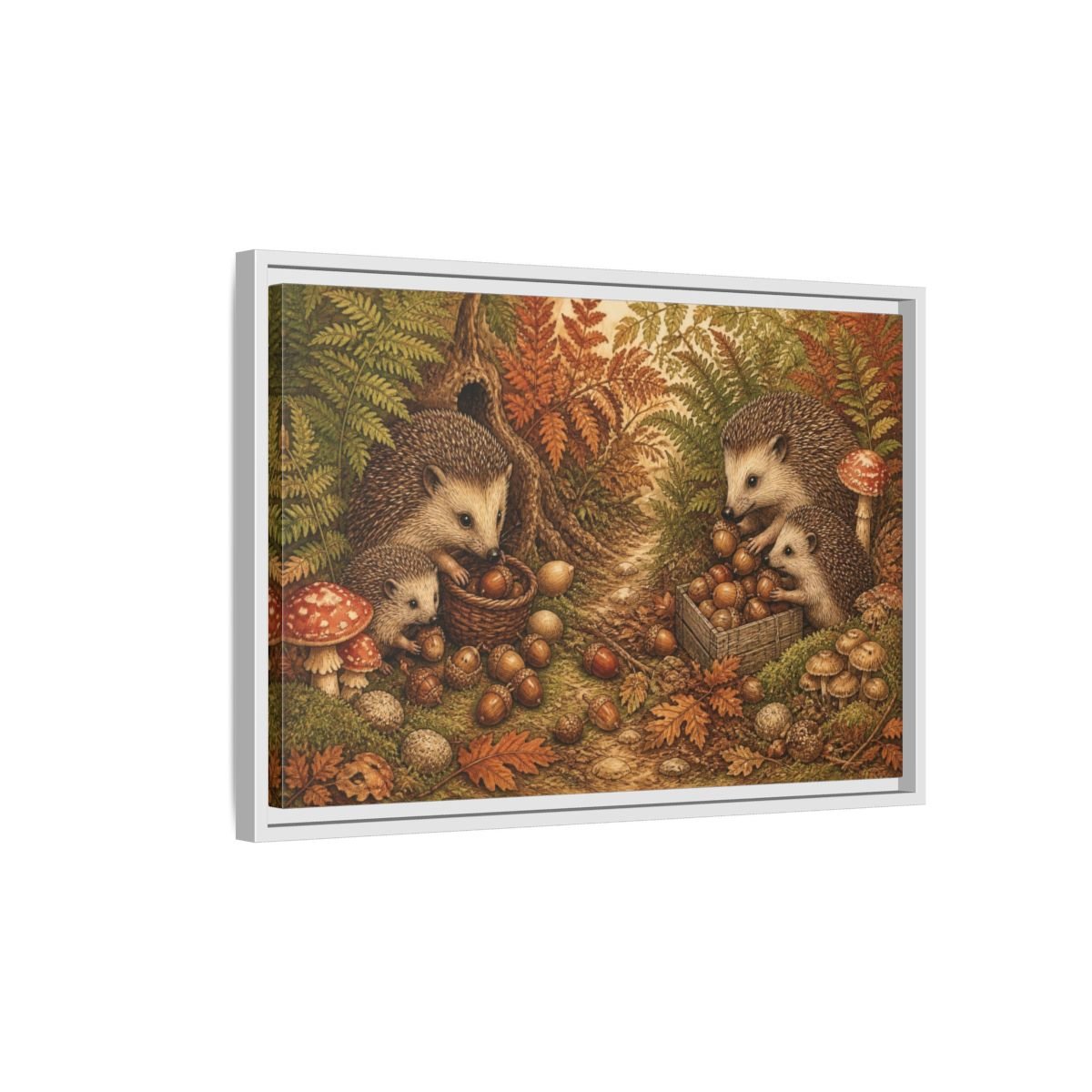 Hedgehogs For Kids Room Framed Canvas Print Wall Art – Decor, Feature - YesArtYes