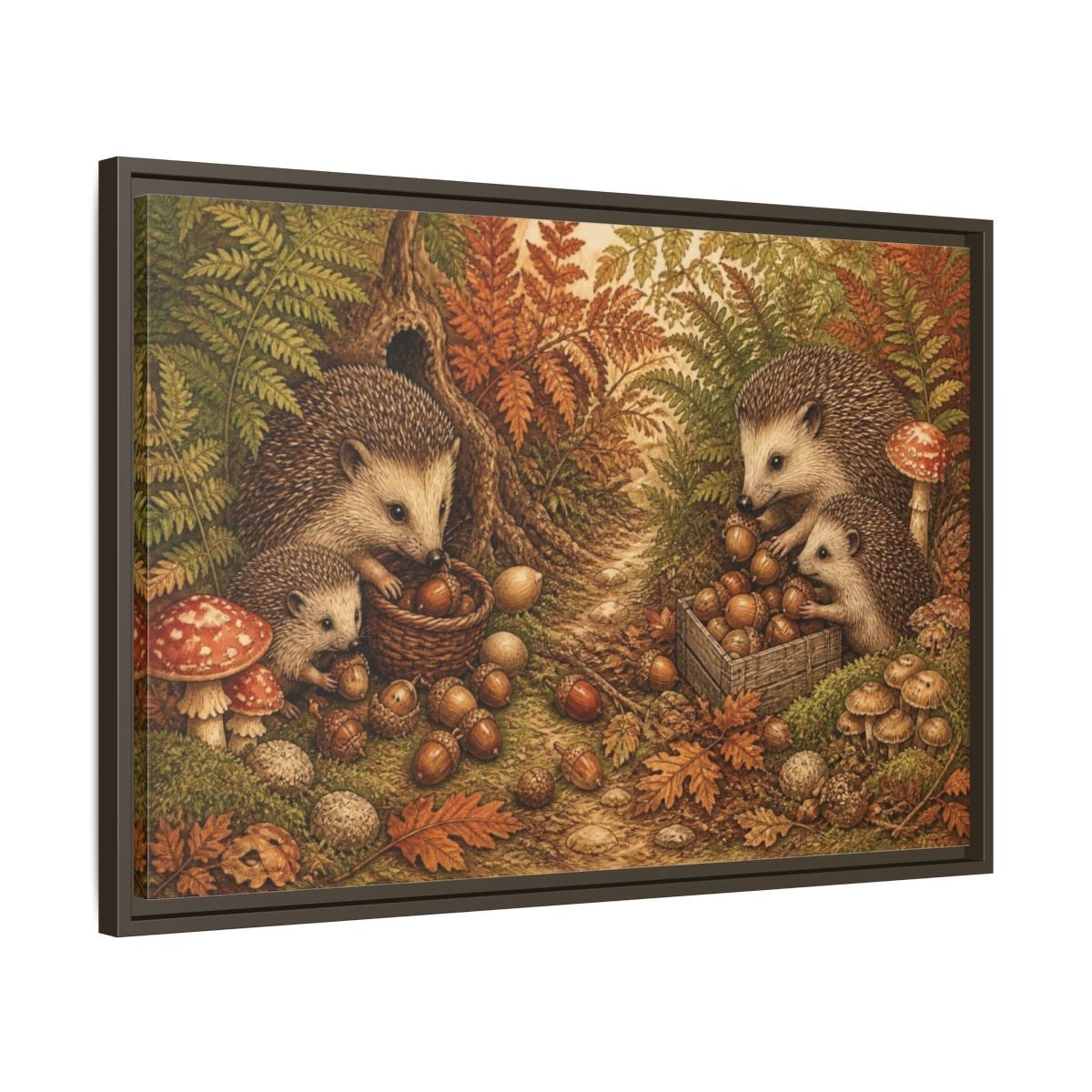 Hedgehogs For Kids Room Framed Canvas Print Wall Art – Decor, Feature - YesArtYes