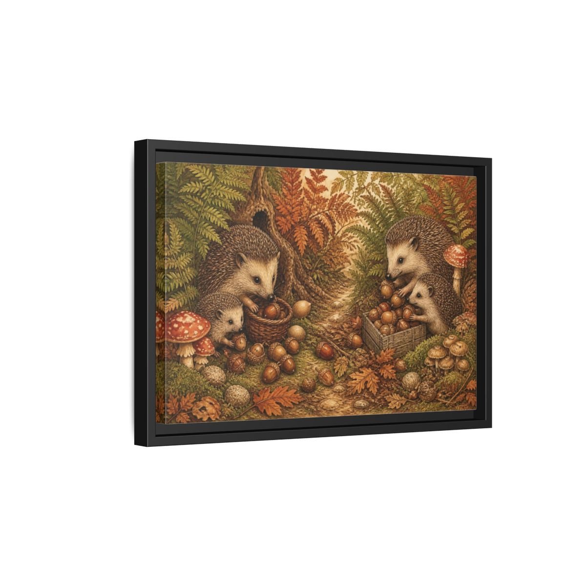 Hedgehogs For Kids Room Framed Canvas Print Wall Art – Decor, Feature - YesArtYes