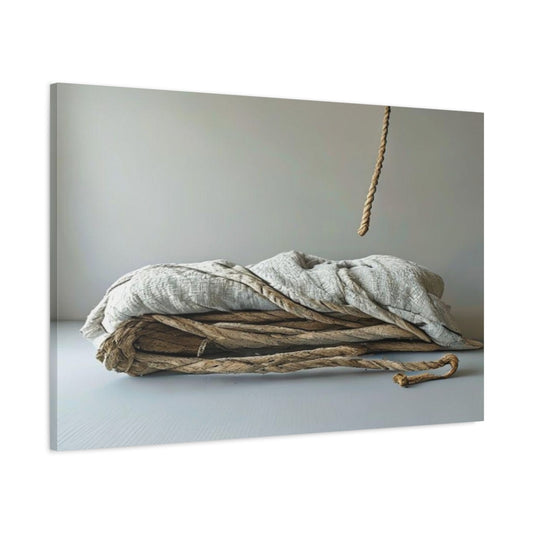 Main Mockup. Hemp Rope Linen Still Life shown as canvas print