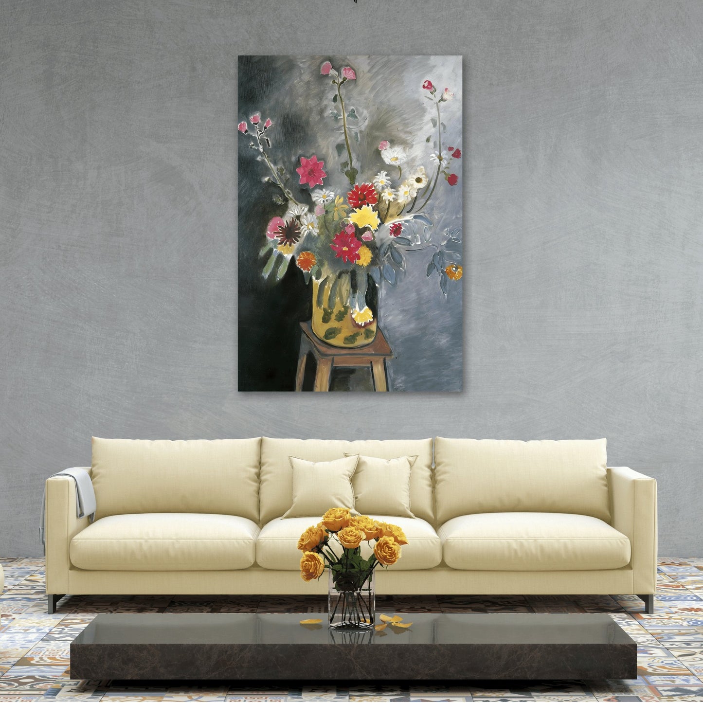 Henri Matisse Bouquet of Mixed Flowers - Canvas Wall Art Print Reproduction