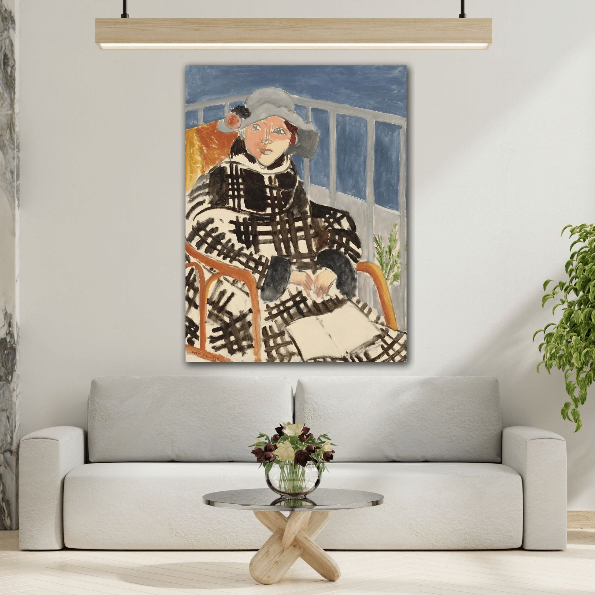 Henri Matisse Miss Matisse in a Tartan Coat - Canvas Art Reproduction - YesArtYes